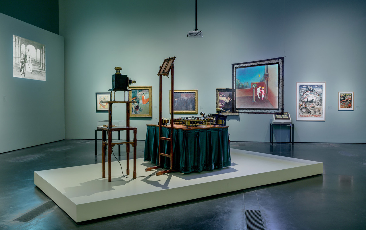 Installation photograph, City of Cinema: Paris 1850–1907, Los Angeles County Museum of Art, February 20–July 10, 2022, photo © Museum Associates/LACMA